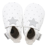 Bobux Chaussons Soft sole Silver Star Print white pointure 15