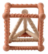 Nattou Cube d'activité/anneau de dentition en silicone sable/caramel