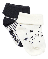 Noppies Paire de chaussettes Jos Snow blanc - 2 pièces 0 à 3 mois-commercieel beeld