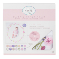 Lulujo Baby's First Year Swaddle & Cards Set Isn't She Lovely