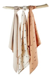 Dreambee Tetradoek Flo ecru/terracotta - 3 stuks-Afbeelding 1
