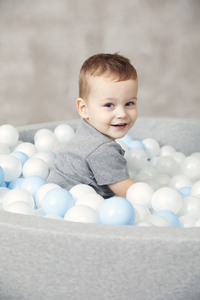 KIDKII bain à balles gris clair Ø 90 x H 30 cm + 150 balles-Image 3
