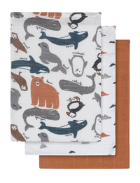 Jollein Washandje Polar wit/bruin/blauw - 3 stuks