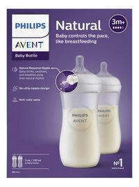 Philips AVENT Zuigfles Natural Response transparant 330 ml - 2 stuks-Vooraanzicht