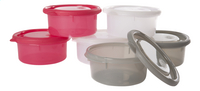 Bo Jungle Pot de conservation B-bowls blanc/gris/rouge 300 ml - 6 pièces