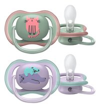 Philips AVENT Sucette + 6 mois Ultra Air chat/ours - 2 pièces