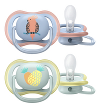 Philips AVENT Sucette + 0 mois Ultra Air ananas/perroquet - 2 pièces