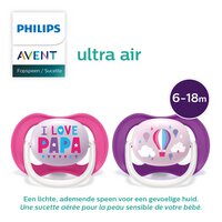 Philips AVENT Sucette + 6 mois Air Happy Range rose/mauve - 2 pièces-Image 5
