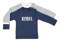 Dreambee T-shirt à longues manches Essentials rebelle bleu marine/blanc - 2 pièces-Avant