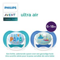 Philips AVENT Fopspeen + 6 maanden Air Happy Range blauw/groen - 2 stuks-Artikeldetail