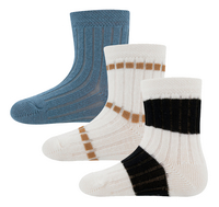 Ewers Paire de chaussettes Rib/Stripes bleu/Latte - 3 pièces-Avant