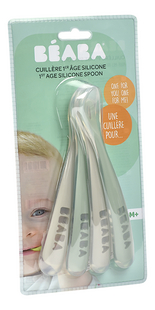 Béaba Lepel uit silicone Velvet grey/Sage green - 4 stuks-Linkerzijde