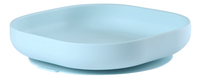 Béaba Assiette plate silicone avec ventouse bleu-Avant