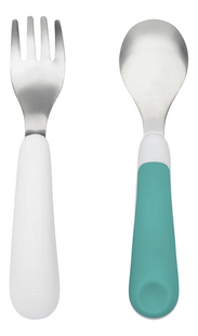 OXO Tot Fourchette et cuillère vert sarcelle