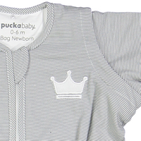 Puckababy Zomerslaapzak Newborn Grey Stripes katoen-Artikeldetail
