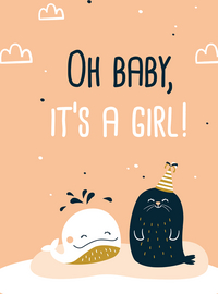 Minimou Geboortebord Oh baby, it's a girl