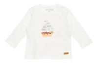 Little Dutch T-shirt met lange mouwen Sailboat Adventures White maat 62-Vooraanzicht