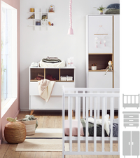 Quax 3-delige babykamer (bed + commode + kast met 2 deuren) Loft-Artikeldetail