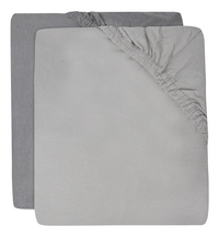 Jollein Drap-housse pour lit Soft Grey/Storm Grey Lg 120 x L 60 cm - 2 pièces