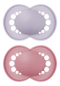 MAM Fopspeen + 6 maanden Original Matt Plain Silicone paars/roze - 2 stuks-commercieel beeld