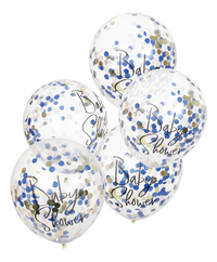 Ginger Ray Ballon à confettis Baby Shower transparent - 5 pièces-Avant