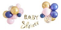 Ginger Ray Guirlande Baby Shower or/rose/bleu-Avant