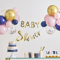 Ginger Ray Slinger Baby Shower goud/roze/blauw-Afbeelding 1