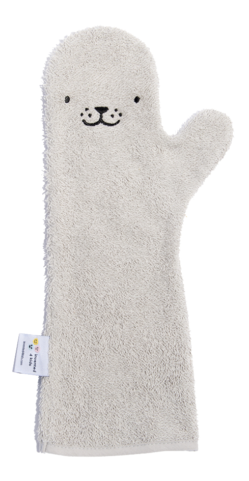 Nifty Washandje Shower Glove Zeehond grijs
