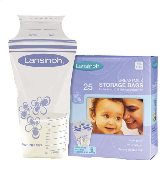 Lansinoh, Sachets de conservation de lait maternel, 25 sachets pré