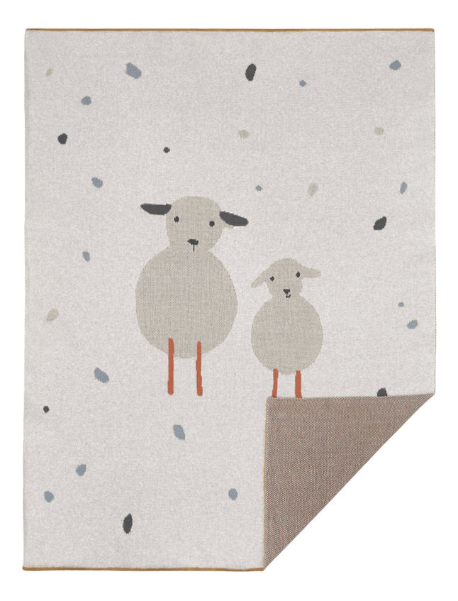 Lässig Couverture pour berceau ou parc Tiny Farmer Sheep gris coton bio