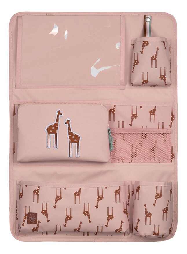 Lässig Sac de rangement Car Wrap-To-Go Giraffe rose