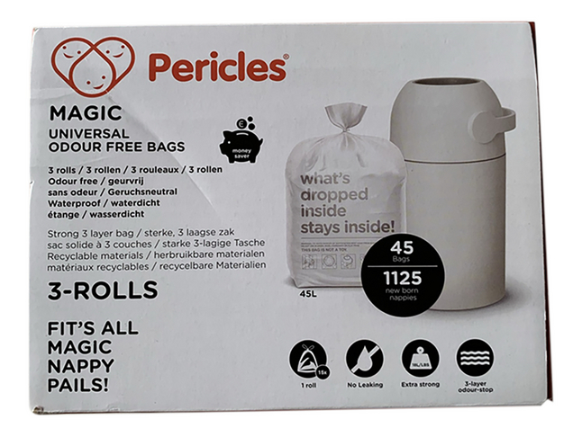 Pericles Recharge pour poubelle à langes Magic - 3 pièces