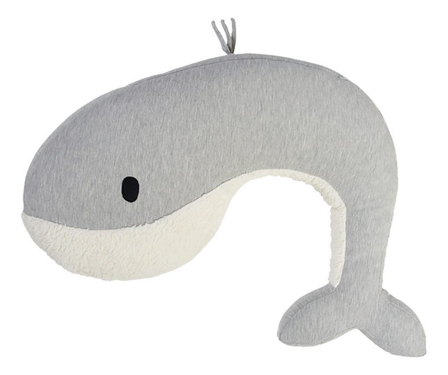Nanami Coussin d'allaitement Momo baleine blanc/gris