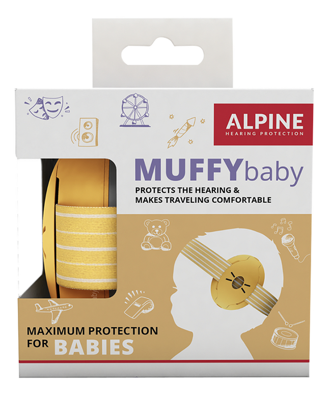Alpine Muffy Baby - Casque anti-bruit bandeau pour bébé -23dB Jaune au  meilleur prix