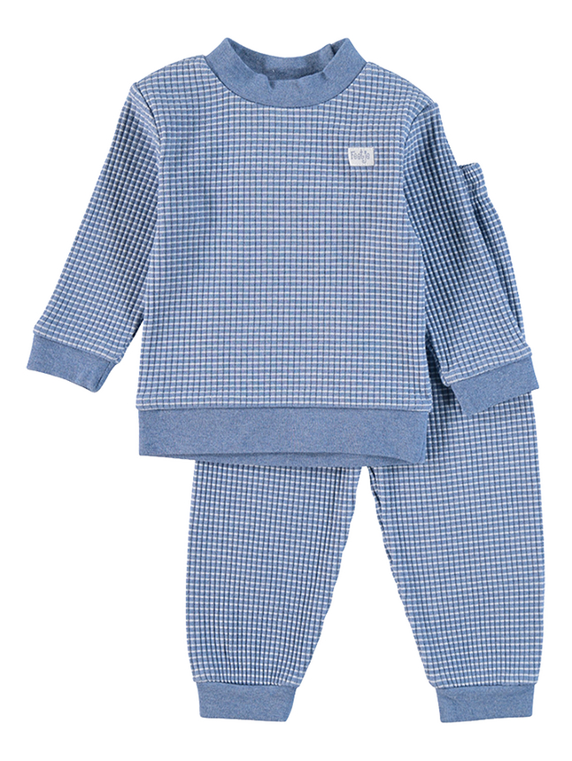 Feetje Pyjama Wafel blauw maat 80