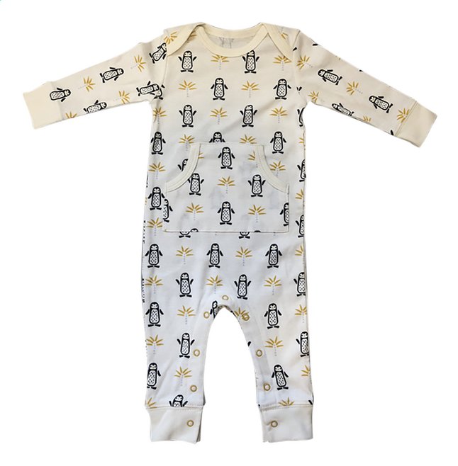 Fresk Pyjama Pingouin Blanc Anthracite Jaune 0 A 3 Mois Dreambaby