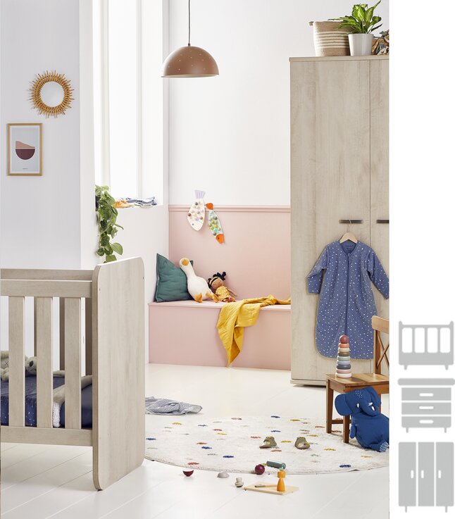 ondergeschikt geestelijke gezondheid Jood 3-delige babykamer (meegroeibed + commode + kast met 3 deuren) Olivia |  Dreambaby