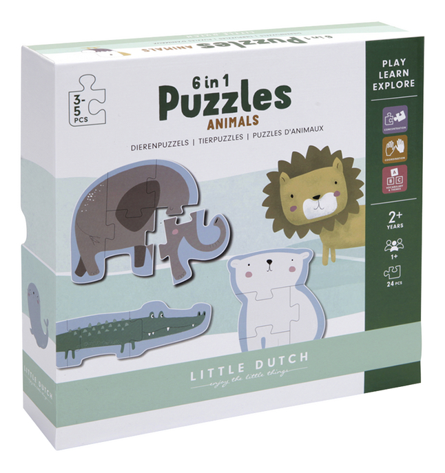filosoof snor Automatisch Little Dutch Puzzel 6-in-1 Dierentuin | Dreambaby