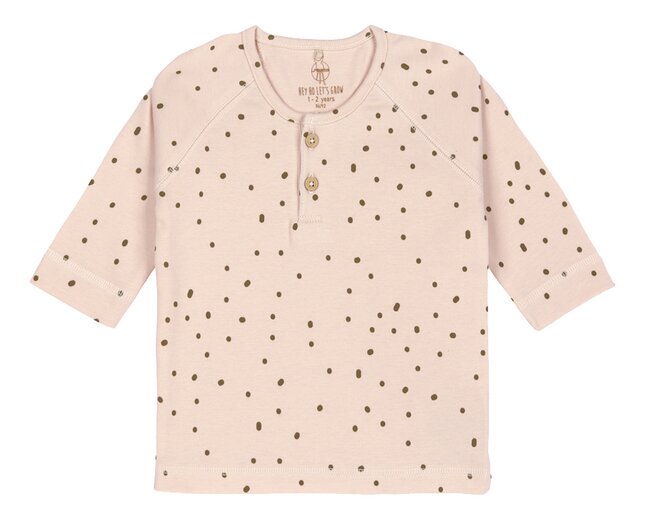 Lässig T-shirt à longues manches Dots Powder Pink taille 74/80