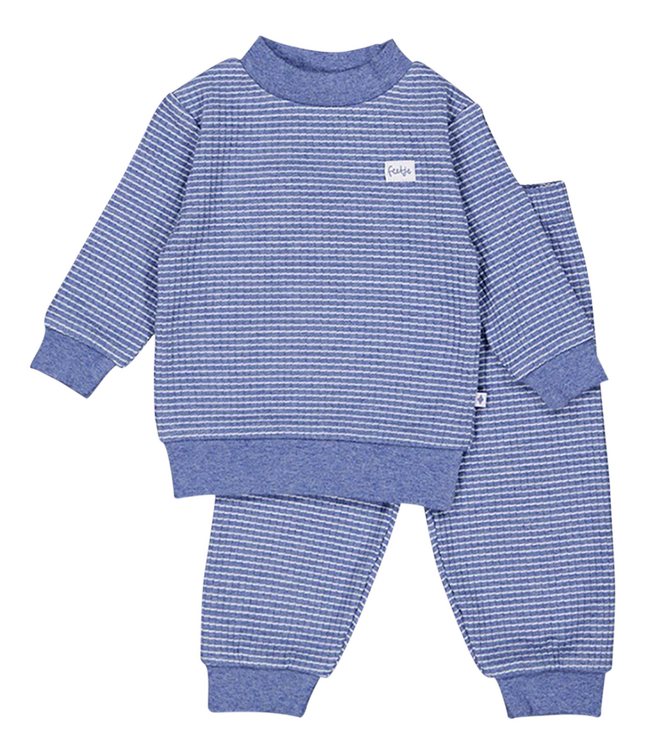 Feetje Pyjama Wafel Blue Melange maat 68