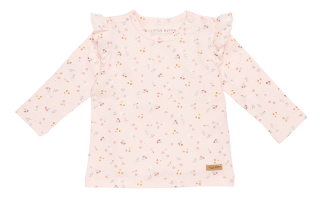 Little Dutch T-shirt met lange mouwen Little Pink Flowers roze maat 74