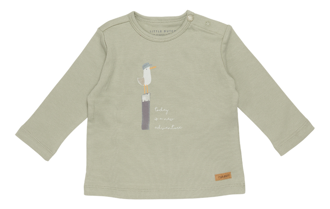 Little Dutch T-shirt met lange mouwen Seagull Olive maat 68