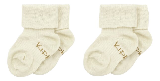KipKep Paire de chaussettes Off White 6-12 mois - 2 pièces