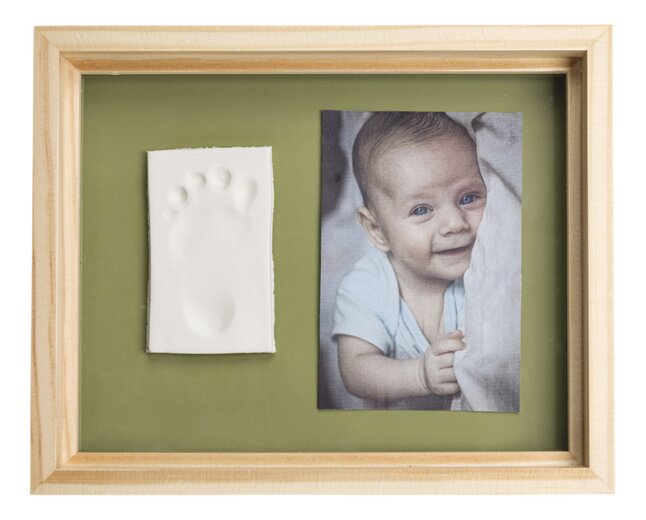 Empreinte de main et empreinte de bébé, cadre photo en bois pour bé